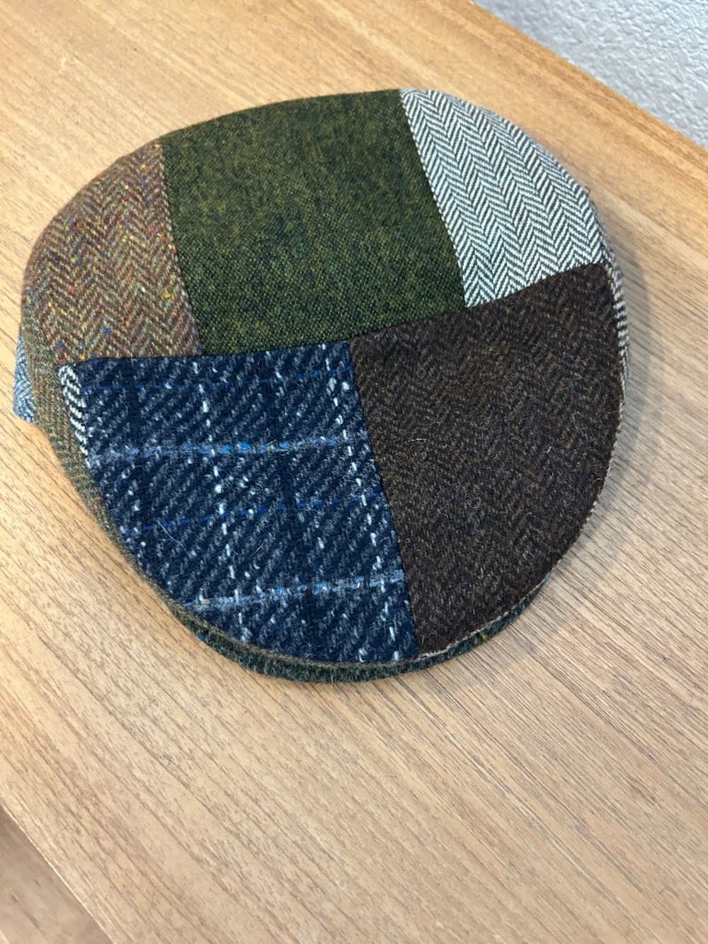 Jonathan Richard Ireland Wool Tweed Patchwork Newsboy Cap NWT